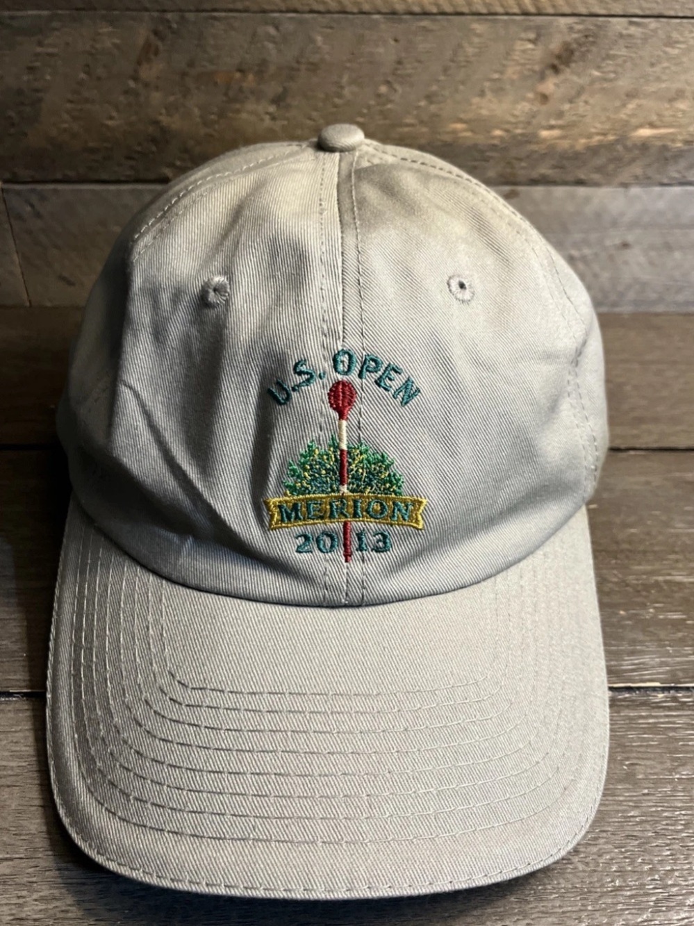 US Open Hat Cap Mens Khaki Merion Golf 2013 USGA Member Blockhead Strapback